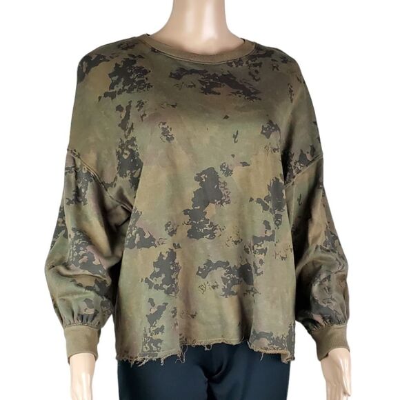 Rails Green & Black Camo Oversized Sweatshirt - Picture 1 of 6